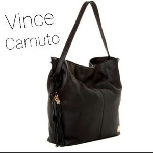 Vince Camuto Black Leather Hobo Bag